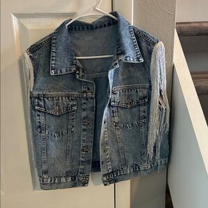 Denim Vest with Fringe
